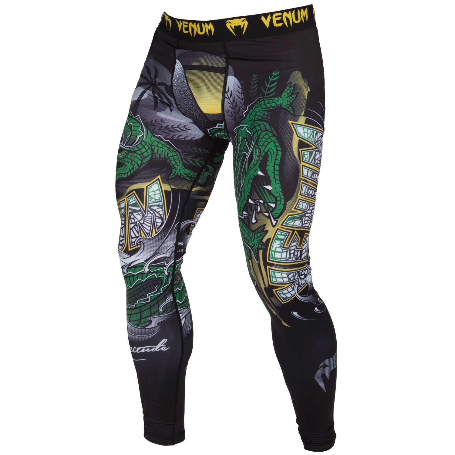 Компрессионные штаны Venum Crocodile Black/Green