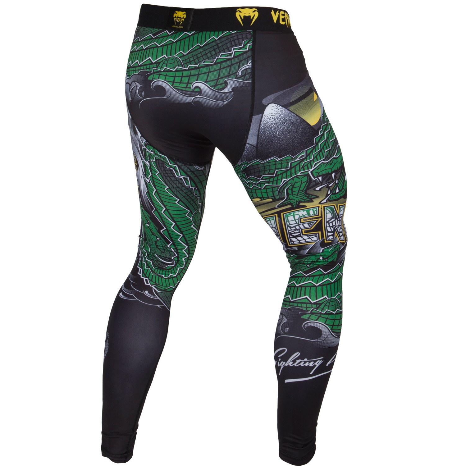 Компрессионные штаны Venum Crocodile Black/Green