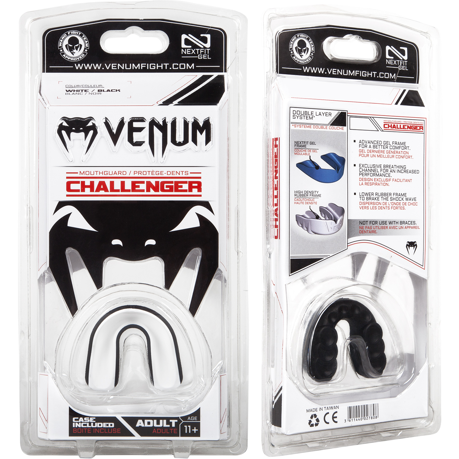 Капа боксерская Venum Challenger Black/White