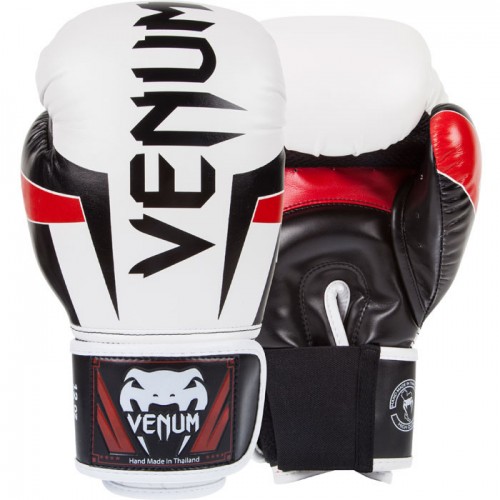 Перчатки боксерские Venum Elite White/Black/Red